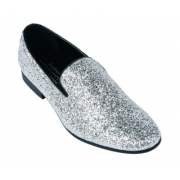 Silver Sparkle Slip-on Tuxedo Shoes